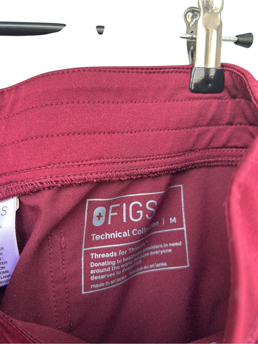 FIGS Woman’s Zamora Scrub Jogger Pant - PO #1777 Burgundy - Size Medium - Picture 9 of 11